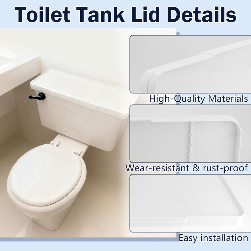 Shahn 40271 Universal Toilet Tank Lid Cover Replacement, Adjustable, Fits Most Standard Toilets (White) - Image 3